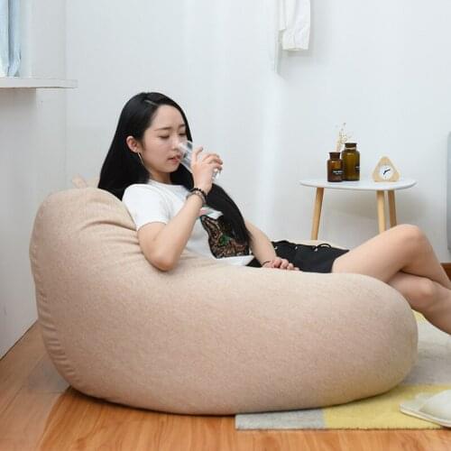 Indoor Leisure Lazy Cotton Bean Bag Cover Bean Bag Sofa Liner Cloth Bean Bag Without Filler Removable Washable Liner Cover