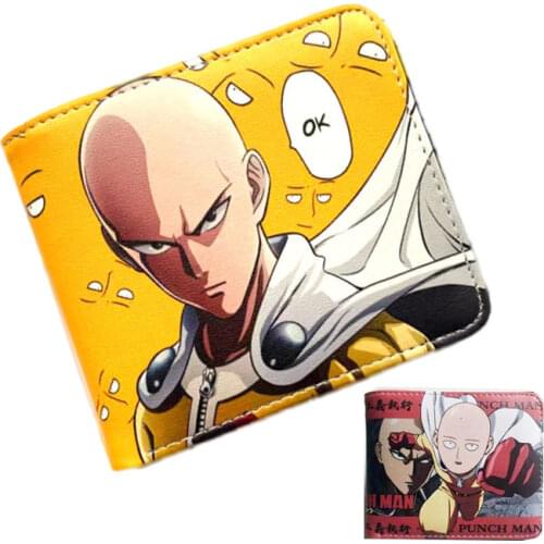 Cartoon Anime ONE PUNCH MAN Saitama Wallet Fashion PU Leather Purse Cosplay Short Wallets Gift