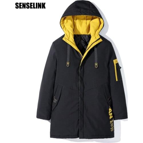2020 Zipper Mens Winter Jacket Long Parka Korean Coat Hooded Clothing Fashion Casual Large Mens Warm Down Clothing 4XL