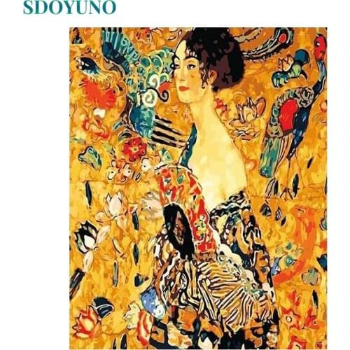 SDOYUNO DIY Painting By Numbers For Adults Figure 60x75cm Picture By Numbers On Canvas Frameless Home Decor Unique Gift