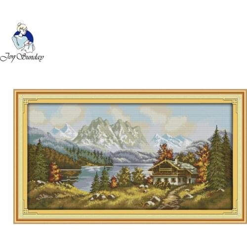 Joy Sunday Landscape people Needlework DIY Cross stitch Sets For Embroidery kit otton thread home decor Counted Cross-Stitching