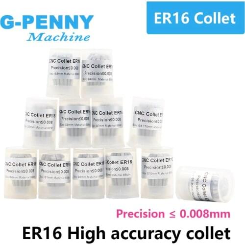 G-Penny ER16 spring collet chuck set 12 pcs High accuracy precision 0.008mm 1-10mm for CNC Milling Lathe Tool spindle motor