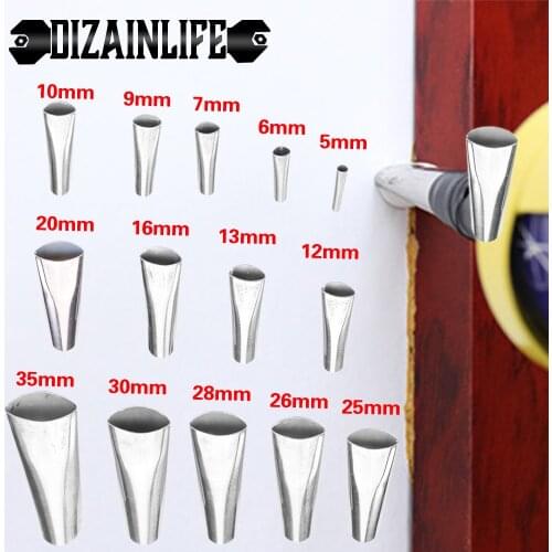 1Set 5-35mm Caulking Nozzle Applicator Finishing Tool Stainless Steel Glue Mouth Scraper Grout Caulking Finisher Tool WallRepair