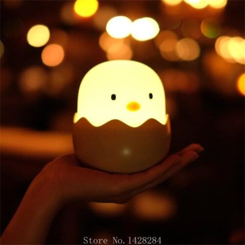 Xiaomi Eggshell Chicken Night Light Cartoon Creative Emotional Night Light Baby Feeding Bedside Lamp Silicone Pat Light