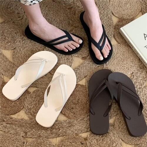 New pure color golden Chinese flip-flops men and women outdoor beach slippers men and women sandals slippers