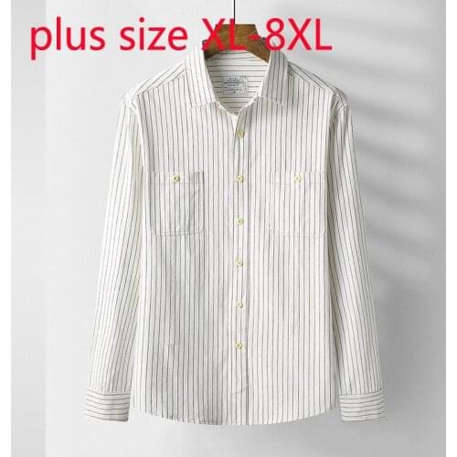 New Arrival Super Large Spring And Autumn Men Fashion Casual Striped Long Sleeve Casual Shirts Plus Size XL2XL3XL4XL5XL6XL7XL8XL