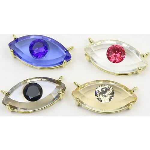 10 Pcs Mix color Eyes Conector charms jewelry Necklace pendant Connector jewelry accessories Women Jewelry 51685