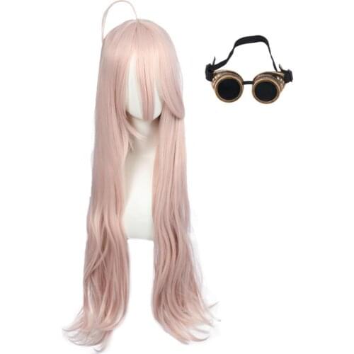 MeetLife Miu Iruma Wig With Goggles Anime Danganronpa Cosplay Wig Long Straight Wig Rose