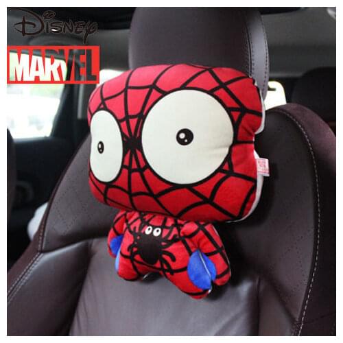 Disney Marvel Spiderman Car Headrest Cervical Pillow Cartoon Car Pillow Cute Creative Neck Pillow Car Accessories