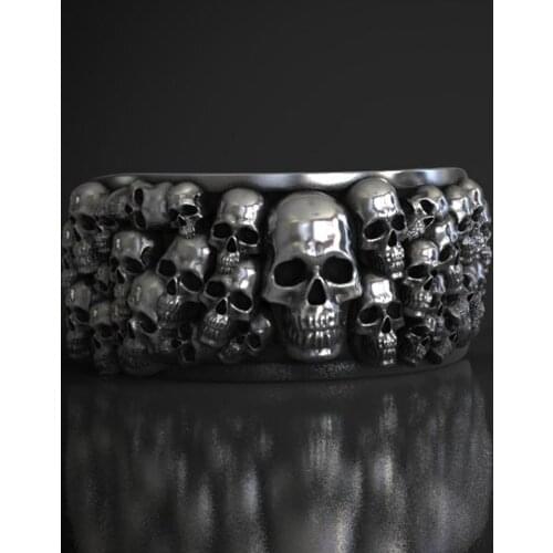 Full Skulls rings Antique Silver Plated Limbo