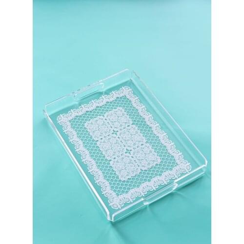 Tray transparent Lace Decorated Plexiglass Tray 36cm X 26cm ductile different beautiful hospitality