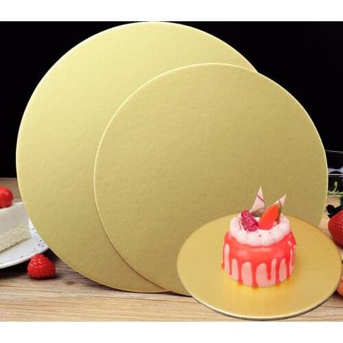 SHENHONG Disposable Cake Circle Base Boards 10-40CM Golden Round Coated Cakeboard Cake Plate Decorations Pastries Displays Tray