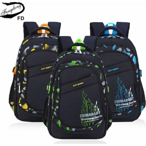 School backpack for teenage boys elementary school bags 6-12 years old boys waterproof book bag student backbag kids satchel