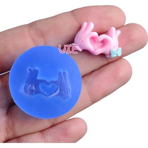 FYL685U 20.6mm x 13mm Gesture Silicone Mold Fondant Cake Decoration Candy Resin Clay Earrings Necklace Craft Soap Candle