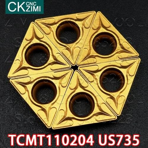 TCMT110204 US735 TCMT21.51 US735 Carbide inserts External turning tool Lathe CNC Metal lathe turning tools TCMT 110204 for steel
