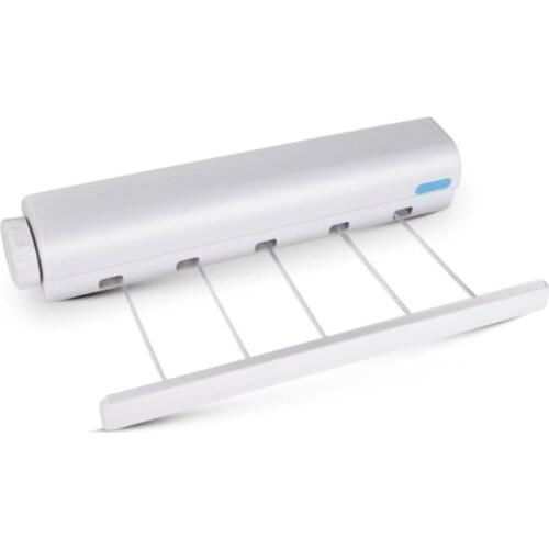 Retractable Indoor Clothes Hanger Rope Wall Mounted Hanger Drying Towel Rack Flexible Clothesline Bathroom Clothes Dryer