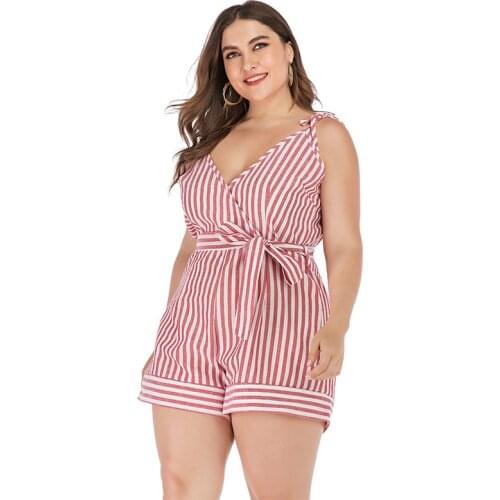 XL-4XL Plus Size Playsuits Women Vintage Boho Holiday Big Size Playsuit Floral Print Body Femme Girls Sexy Large Size Jumpsuits