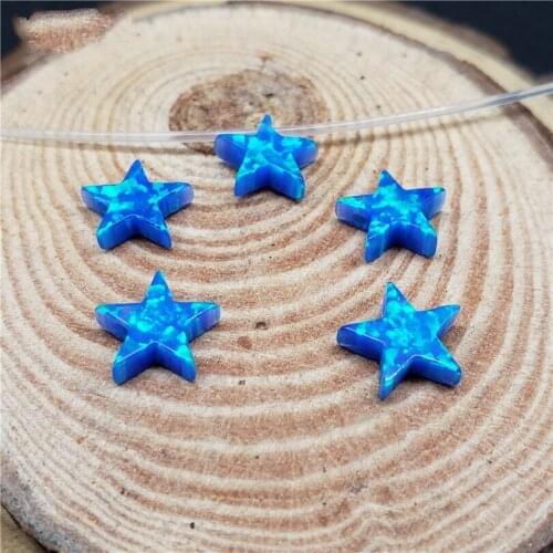 10pcs Wholesale New popular synthetic opal stone beads with 10mm op05 blue opal star shape pendant