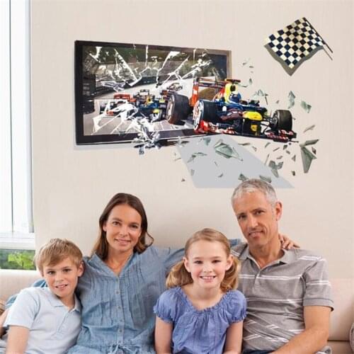 3D Vivid F1 Racing Wall Stickers Living Room Bedroom Decoration, Modern Art Murals wall stickers for kids rooms