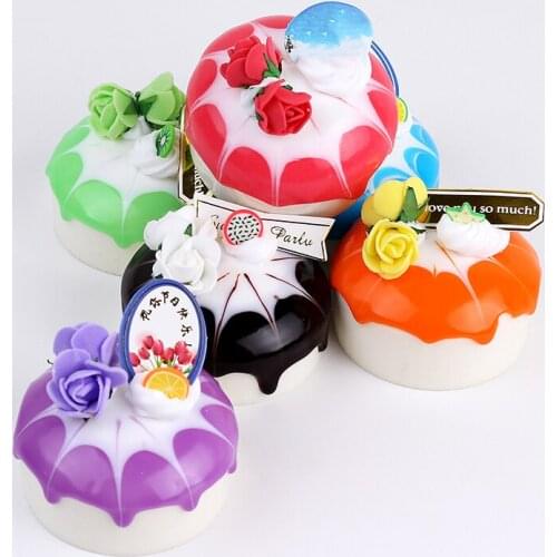 6pcs Simulation squishy Colorful PU fake cake bread model shop wedding decoration Crafts Pretend Kitchen Toys for children