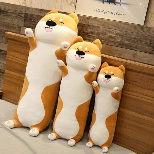 90cm Cute Shiba Inu Dog & Cat Plush Toys Stuffed Long Animals Sleep Boyfriend large Pillow Doll Office Cushion Kids Girls Gift