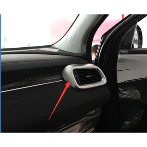 Car garnish trim ABS chrome front+back switch Air conditioning Outlet Vent panel lamp hoods For Kia Sorento L 2015 2016