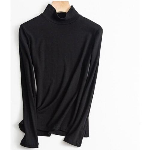 Half High Collar Base Shirt With New Versatile High Elastic And Slim Solid Color Long Sleeve T-shirt In 2021 Spring And Winter