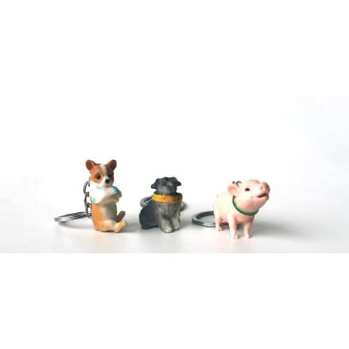 1PC Lovely Cute Pet Dog Pig Keychain Key Ring For Women Girl Animal Bag Key Chain Lovely Keychains Car Keyring Jewelry Gift K92