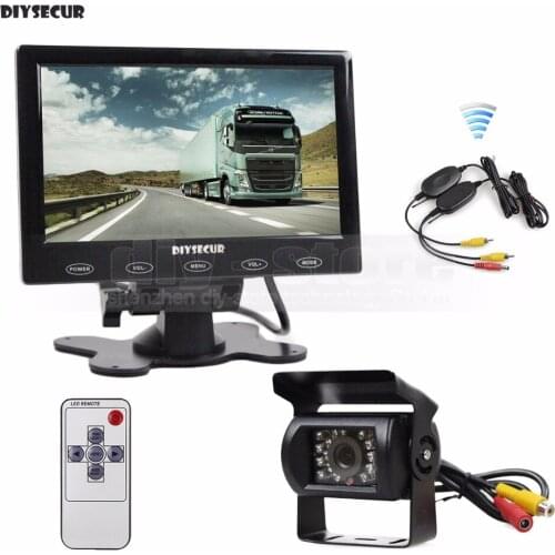 DIYSECUR 7" Touch Car Monitor Rear View Camera Waterproof for Horse Trailer Motorhome Backup CCD Camera System