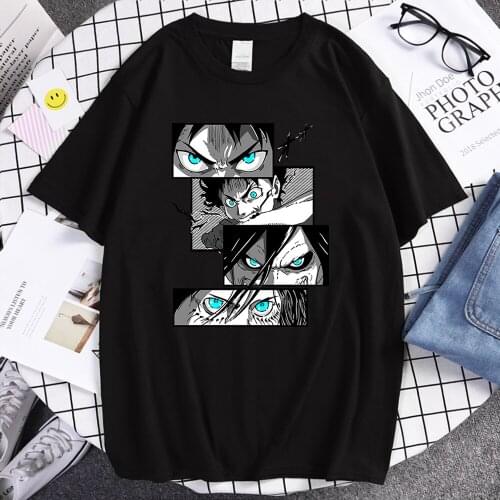 Attack On Titan Japan Anime Printing Man T-Shirt Comfortable Mens Tshirts Oversized Regular Sleeve Tops O-Neck Summer T-Shirt