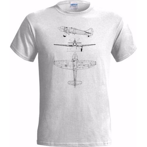 New Summer Style Printed O Neck Hawker Tempest Tech Drawing Mens T Shirt Plane Aircraft Airplane Fighter Raf War Tee shirt