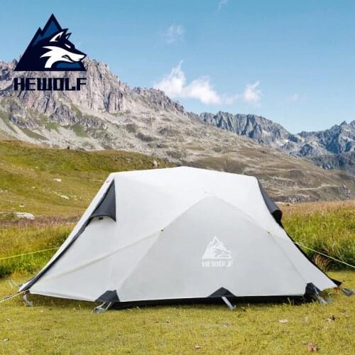 Hewolf 1589 Outdoor Ultralight Waterproof Double Person Tent Double Layer Hiking Tents Outdoor Camping Four Seasons Tent