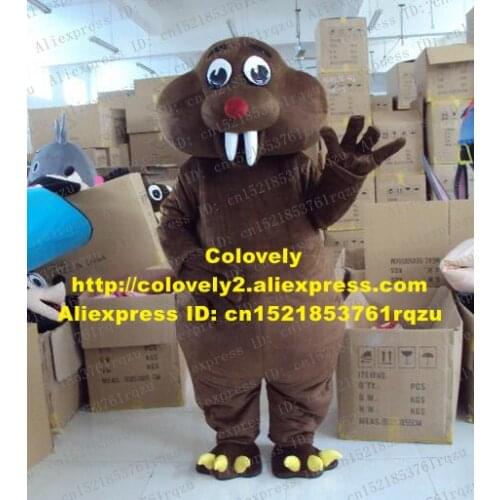 Fine Dark Brown Beaver Nutria Coypu Otter Lutra Susliks Gopher Mascot Costume Cartoon Character Mascotte Adult No.9798 Free Sh