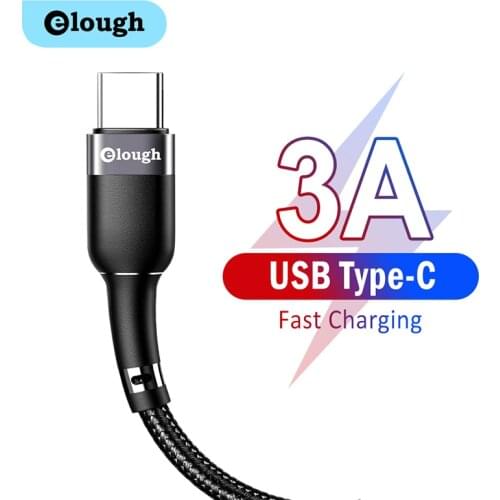Elough USB C Cable 3A Fast Charging USB Type C Cable USB-C Type-C Phone Charging Cord Data Wire For Xiaomi Redmi POCO X3 Realme