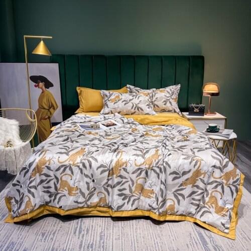 4pcs set Printing Washed tencel Comfortable and soft Bedspread Summer Quilt Blanket Comforter Home Textiles