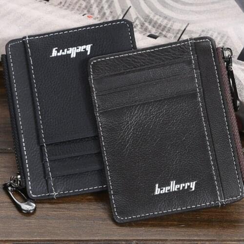 Fashion Men Slim PU Leather Wallet Coin Purse Driver License Credit Card Holder Business Change Pocket Case