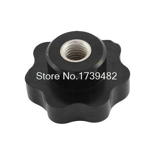 M12 Female Thread 50mm Head Diameter Star Torx Clamping Knob Black
