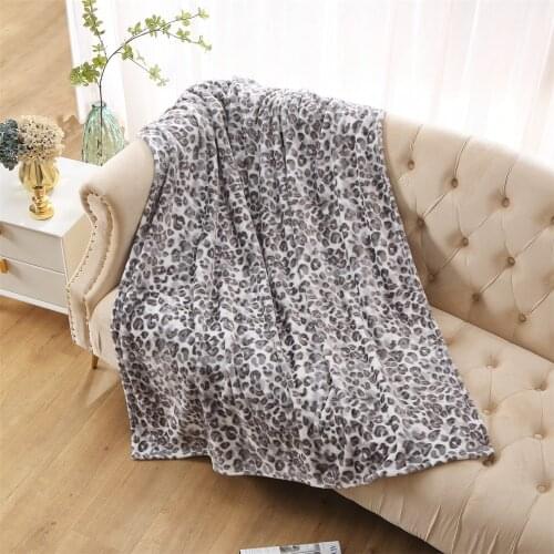 MERRYLIFE Flannel Leopard Print Blankets Winter Warm Bedspread Sofa Plaid Throw Coral Fleece Fluffy Adult Blanket Throw