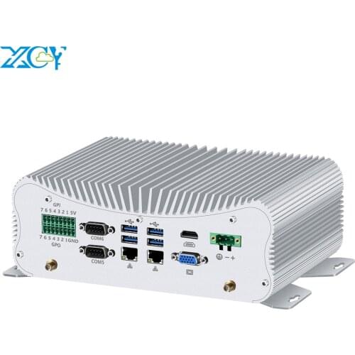XCY Fanless Mini PC Intel Core i7 10510U i5 10210U 2xDDR4 RS232 RS422 RS485 2xLAN WiFi LPT PS/2 HDMI VGA 4G LTE SIM GPIO 6xUSB