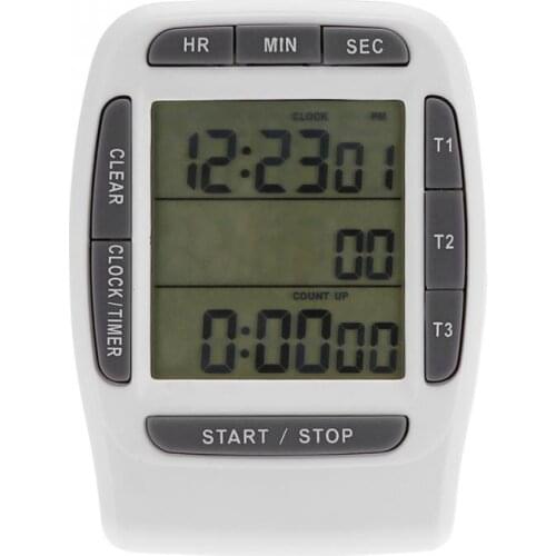 LCD Multi-Channel Digital Programmable Kitchen Timer Time CountDown Laboratory 3 Channel Timers 99 Hours Time Counting Device