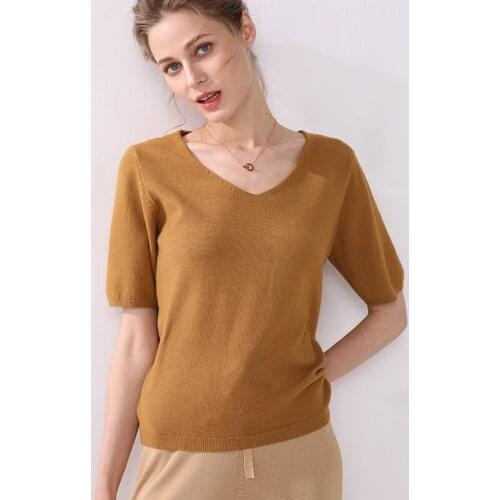 Soft V-neck Sweaters and Pullovers for Women Cashmere Warm Short Sleeve Spring Autumn Fluffy Blouse Tops Female Brand Jumper