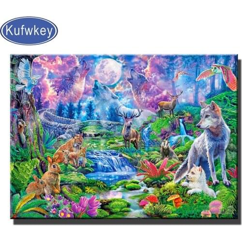 Fantasy Wolf Elk Animals diy 5d diamond painting full Square/Round drill diamond embroidery kits Diamond Mosaic Home Art