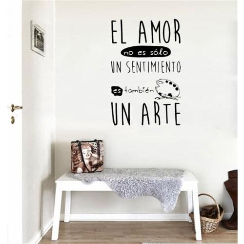 Love Quote Spanish Saying Wall Decal El Amor El Arte Quote Gradient Wall Sticker Vinyl For Kid Child Room ru4065