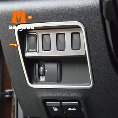 Stainless steel For Renault Koleos Car Headlamps Adjustment Switch button frame Cover Trim Car interior accessories 2017 2018