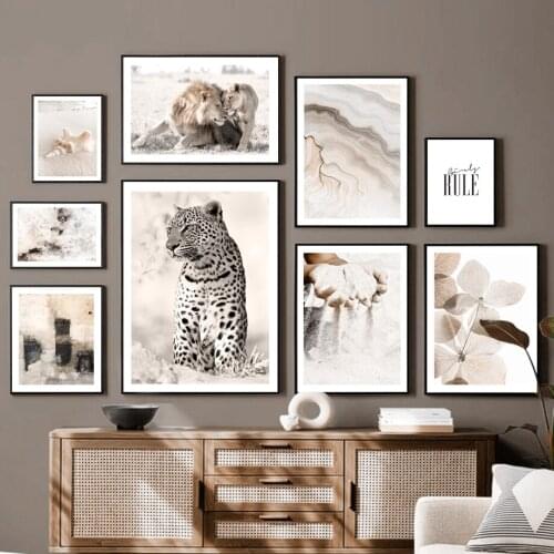 Cougar Panther Conch Modular Wilderness Wall Art Canvas Painting Nordic Posters And Prints Wall Pictures For Living Room Decor