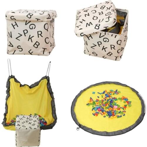 New Portable Kids Toy Storage Bag and Play Mat Toys Organizer Box Drawstring Bag Fashion Practical waterproof Storage Baskets