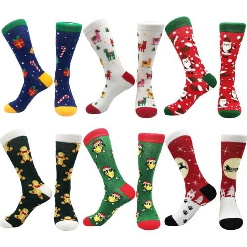 2021 new Christmas style socks men and women cotton socks personality trend cartoon couple socks neutral