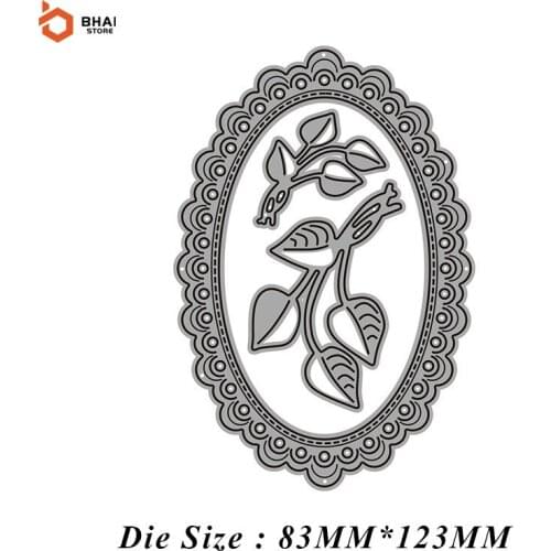2021 New Christmas Lace Oval Frame Metal Cutting Dies and Stamps DIY Scrapbook Photo Album Decorative Embossing Paper Cards