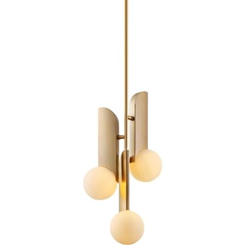 Post-modern Industrial Glass Ball Pendant Lights Designer Gold Lustre Led Light Fixtures Restaurant Bedroom Bedside Model Room