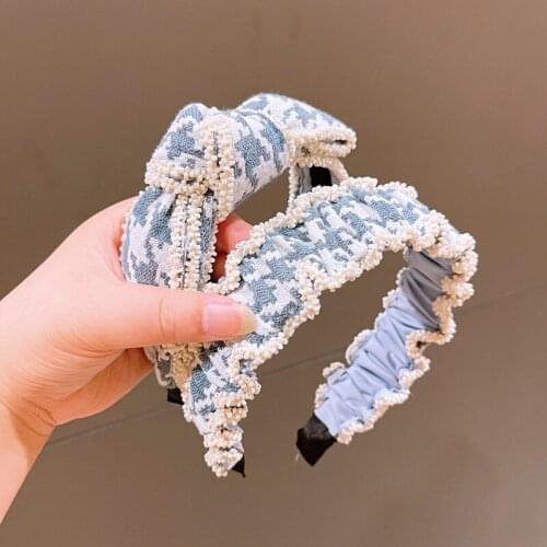 New small fragrance rice beads chain headband female wild go out net red headband simple forest wash hairpin hair accessories